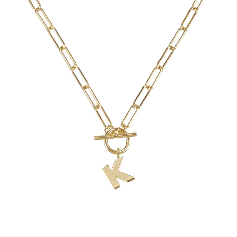 Toggle Initial Necklaces in Gold