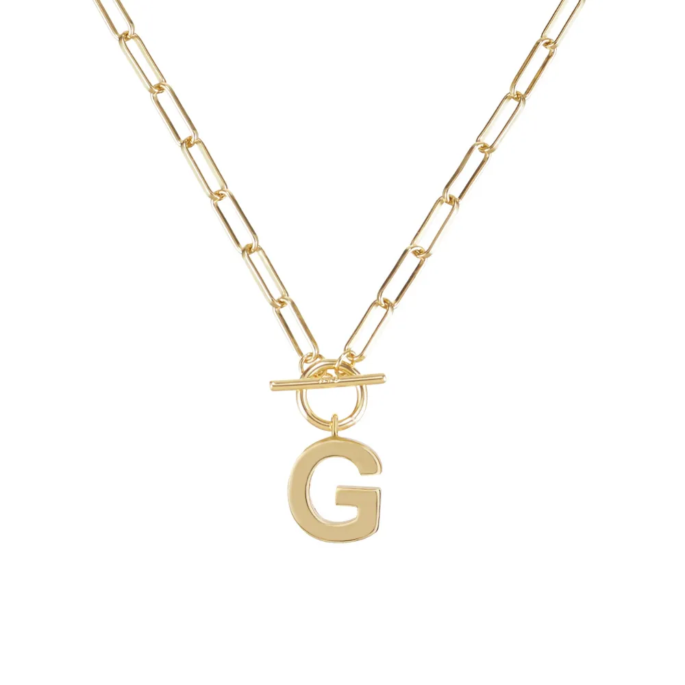 Toggle Initial Necklaces in Gold