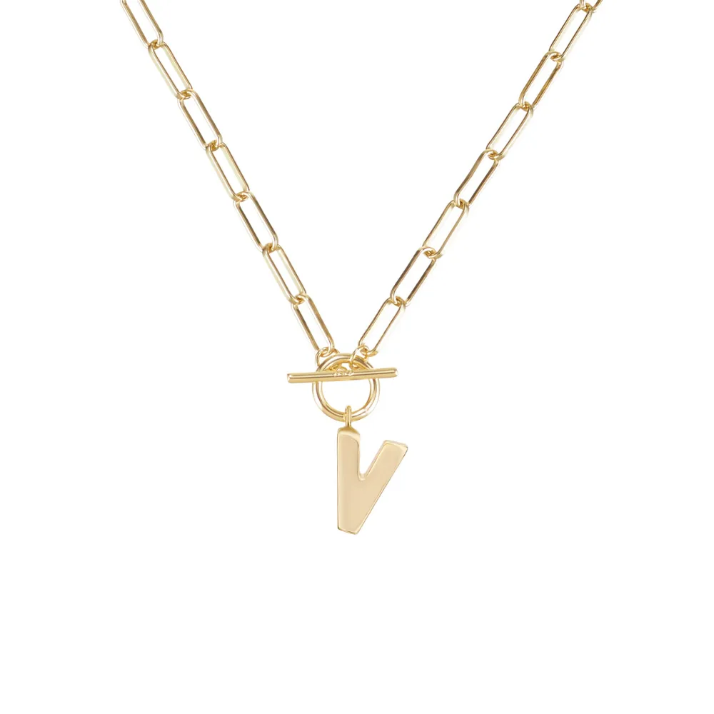 Toggle Initial Necklaces in Gold