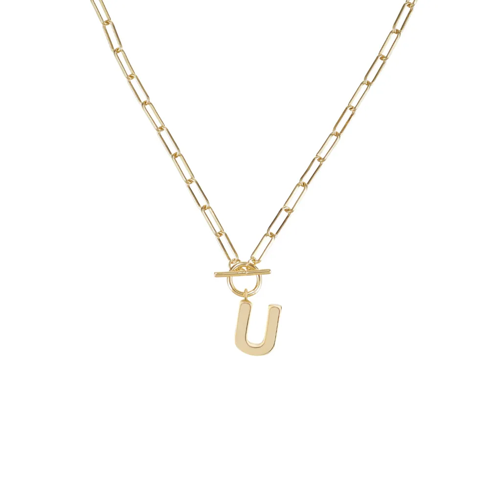 Toggle Initial Necklaces in Gold