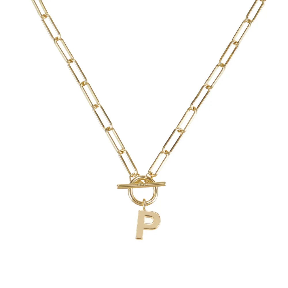 Toggle Initial Necklaces in Gold