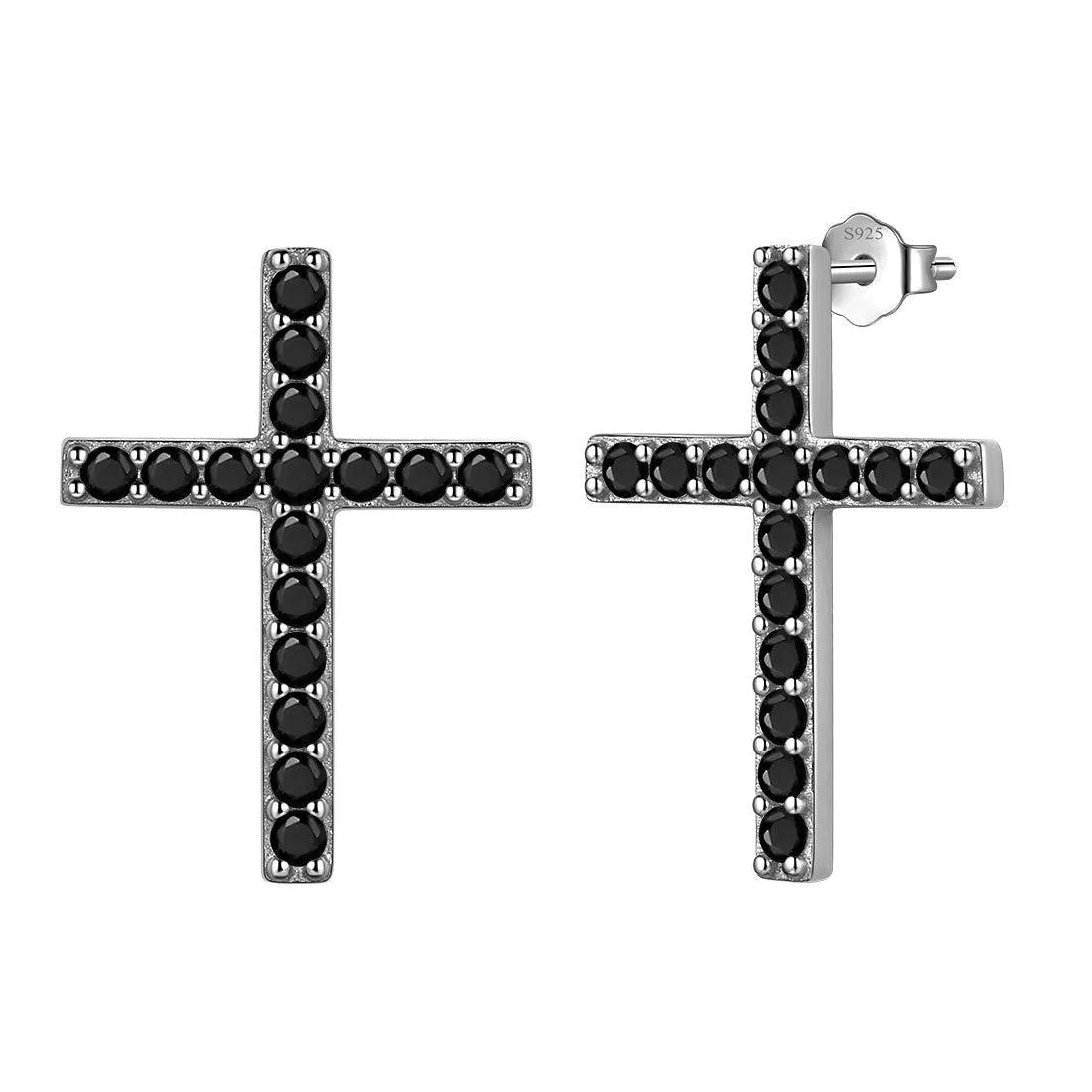 Tokyo Mart Classic Cross Stud Earrings Women Mens Jewelry Sterling Silver