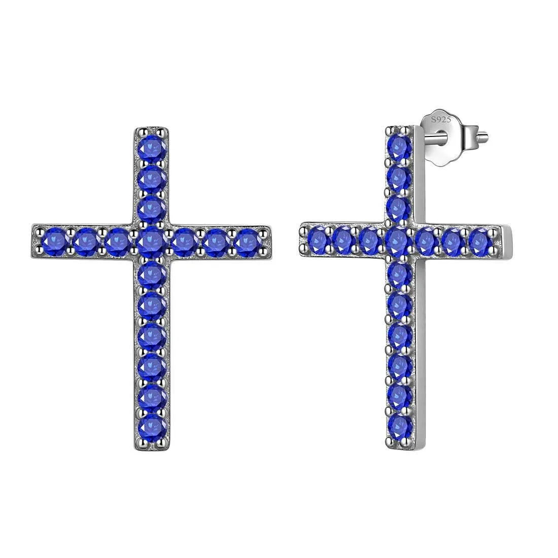 Tokyo Mart Classic Cross Stud Earrings Women Mens Jewelry Sterling Silver