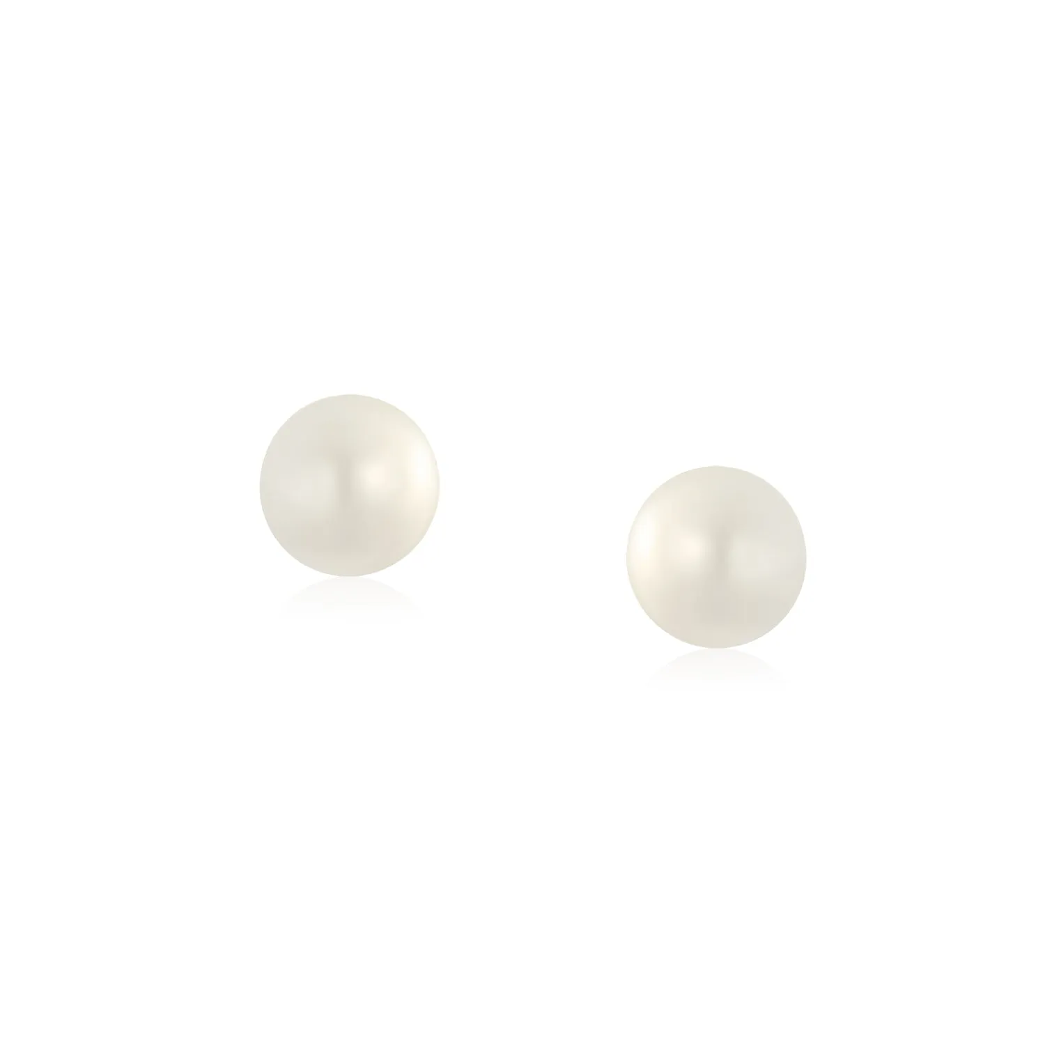 Traditional Tiny CZ Stud Earrings 14K Gold Freshwater Pearl June Birthstone