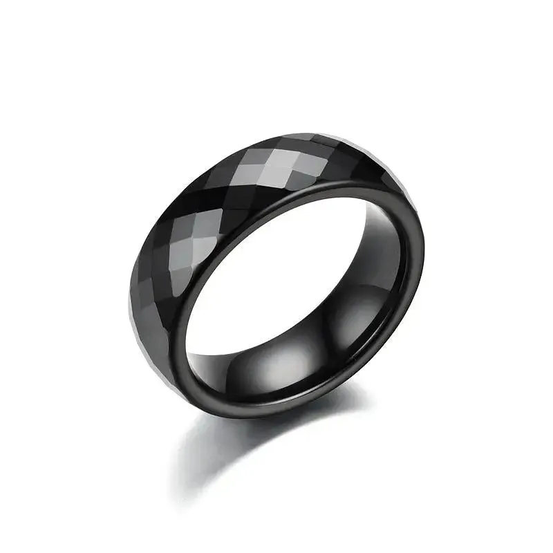 Trendy Black & White Color Cutting Ceramics Rings Jewelry Classic Wedding Engagement Rings For Women Jewelry Gifts