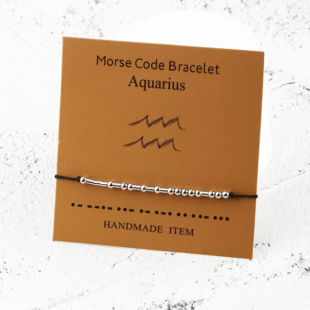 Versatile Twelve Constellation Morse Code Couple Bracelet