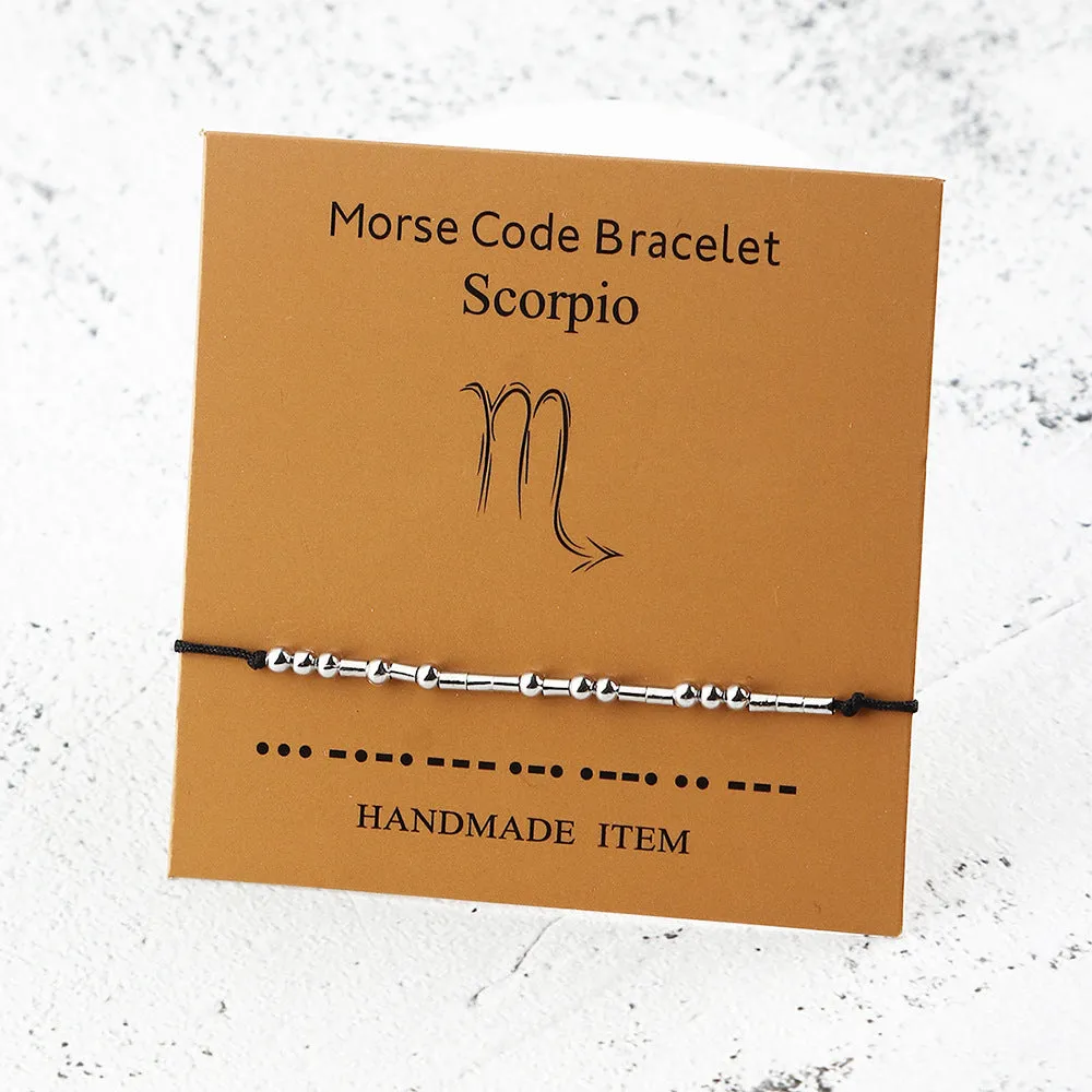 Versatile Twelve Constellation Morse Code Couple Bracelet