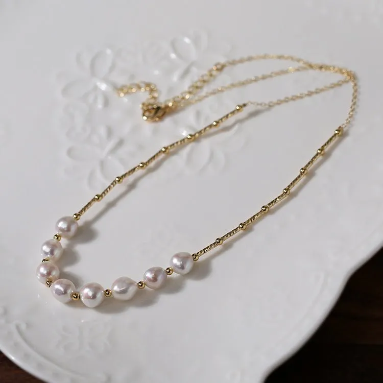 Vintage Baroque Pearl Choker Necklace