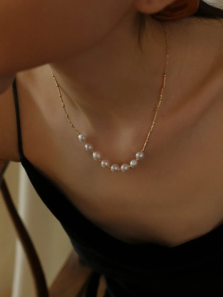 Vintage Baroque Pearl Choker Necklace