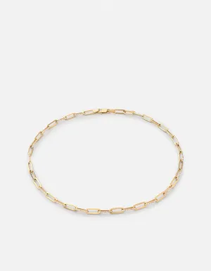 Volt Link Choker, 14k Gold Pavé