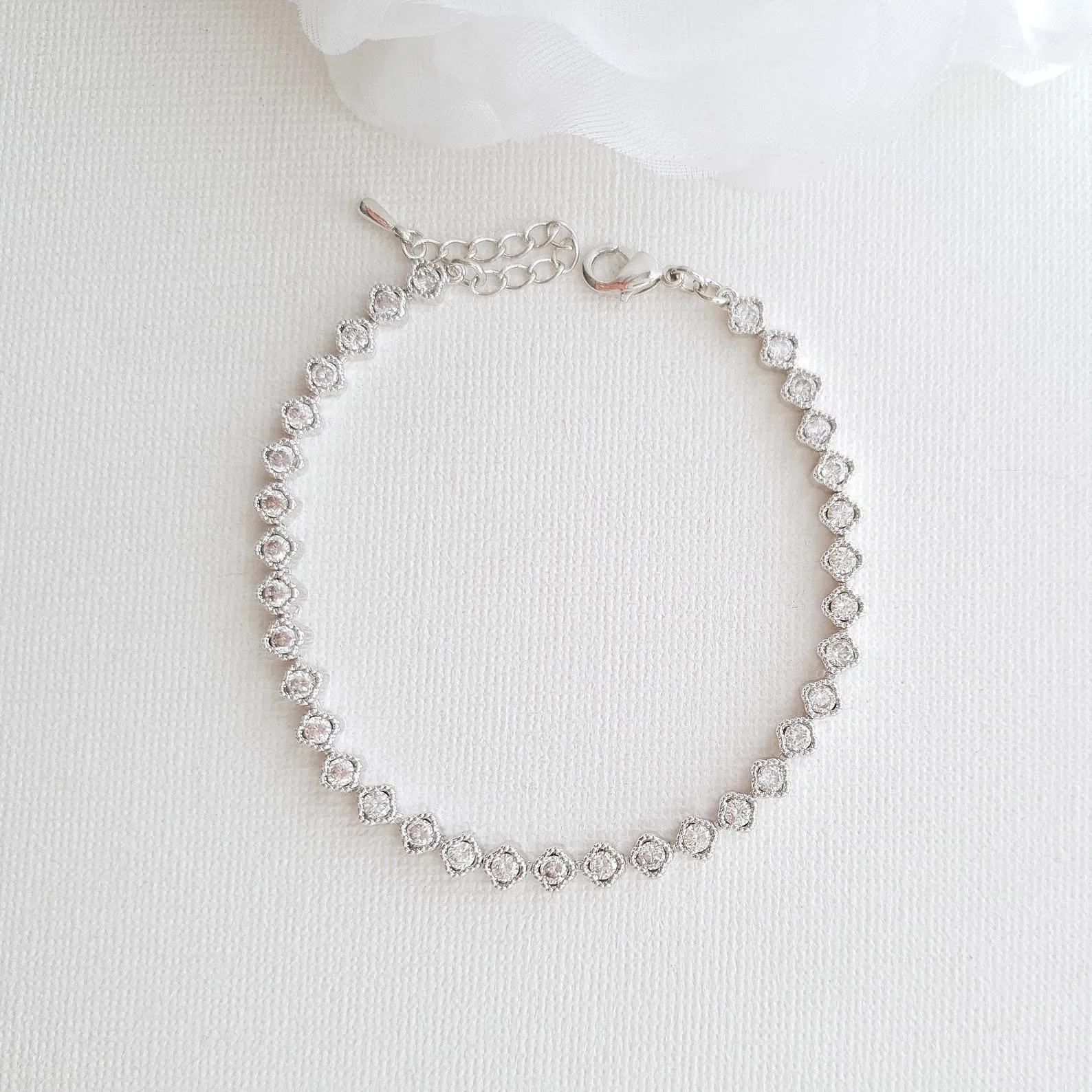 Wedding Tennis Bracelet in Rose Gold & CZ - Lisa