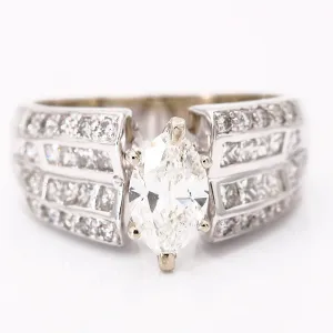 White 14 Karat Contemporary Diamond Bridal Set