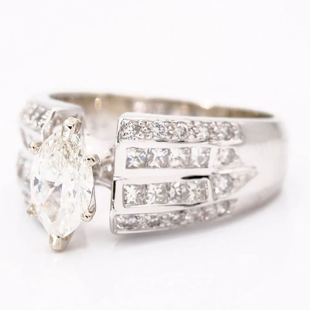 White 14 Karat Contemporary Diamond Bridal Set