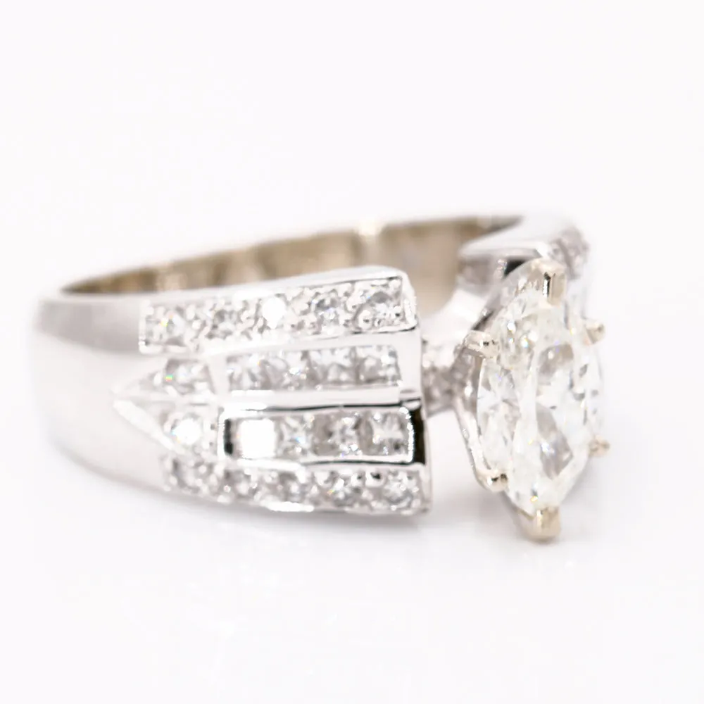 White 14 Karat Contemporary Diamond Bridal Set