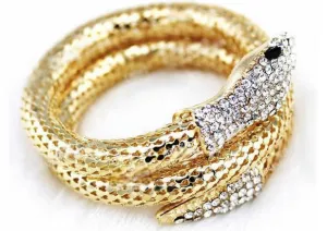 Women's Fashion Snake Bangle Special Realistic Simulated Rhinestone Decoration Female Accessory