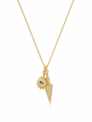 Women's Necklace with Dagger and Evil Eye Pendant