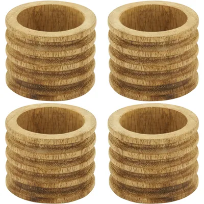 Wood Ribbed Napkin Ring