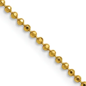 Yellow Rhodium Brass Plated Beaded Chain